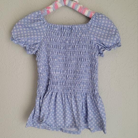 Xtraordinary Shirred Toddler Shirt. Light Blue. - Picture 2 of 4